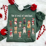 The 12 Dogs of Christmas Shirt, Retro Christmas Shirt, Dog Lover Shirt, Dog Christmas Shirt, Dog Mom Christmas Shirt