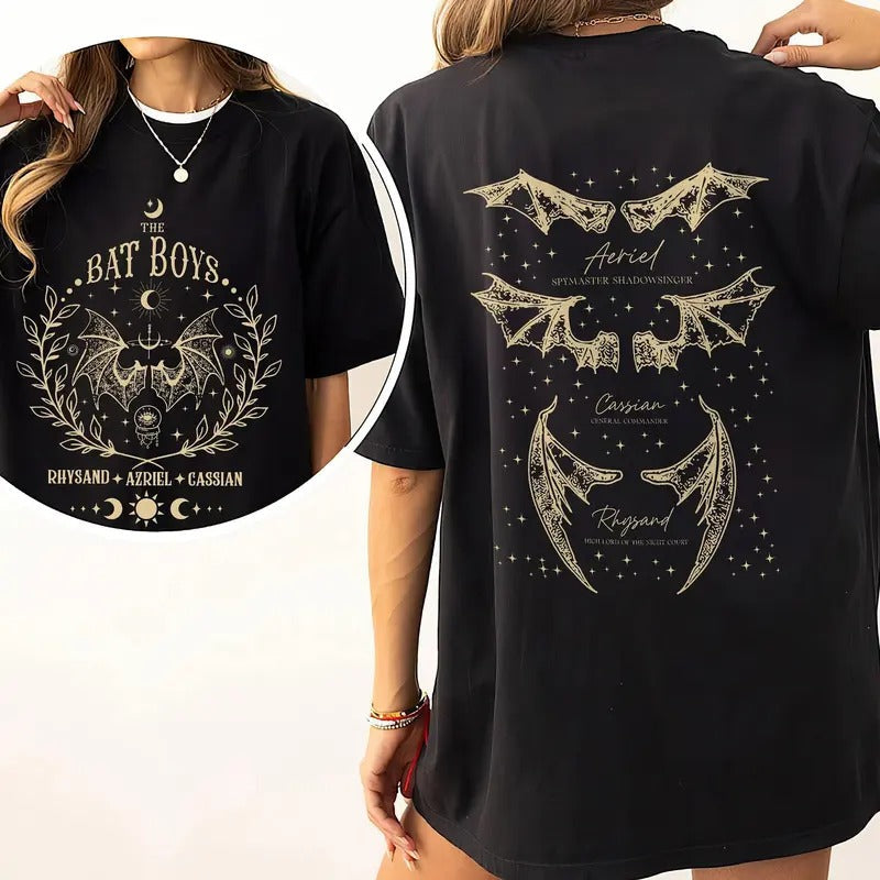 The Bat Boys T-Shirt, Vintage Acotar Bookish T-Shirt, The Night Court Illyrians Shirt, A Court of Thorn and Roses Rhysand Cassian Azriel, acotar merch