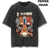 The Charmander Family Vintage Tee, Charmander Shirt, Pokemon Shirt, Anime Manga Tshirt, Vintage Graphic Tee, Unisex T-Shirt, Gift All Top Menswear