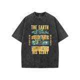 The Earth Is Full Of His Glory Washed T-Shirt Pure Cotton Fabric Casual Streetstyle Crew Neck Short Sleeve Soft-Washed T-Shirt Trendy Tops for Women for Men, Perfect Gift