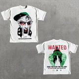 The Illest Villain Wanted Graphic Casual Street Basketball T-Shirt, Y2k Shirt, Hip Hop, Unisex T-Shirt, Gift For Men Women Womenswear Menswear Top Streetwear