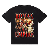 The Roman Empire T-Shirt! Cotton Casual Crew Neck Slim-fitting Plain Floral Striped Black Menswear Top  3000 BC clothes