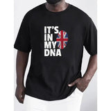 The Union Jack & Slogan Pattern Print Men's Comfy Chic T-shirt, Graphic Tee Men's Summer Outdoor Clothes, Men's Clothing, Tops For Men, Gift For Men Made in USA