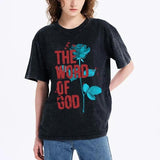 The World Of God Christian Washed Comfy T-Shirt Pure Cotton Fabric Casual Streetstyle Crew Neck Short Sleeve Soft-Washed T-Shirt Trendy Tops for Women for Men, Perfect Gift