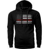 Thin Red Line Flag USA Firefighter Hoodie Sweatshirt Cotton Fabric