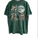 Three Raccoons Vintage Graphic T-shirts, Retro Raccoon Moon Tshirt, Raccoon Lovers, Funny Raccon Tee, Raccoon Gifts Streetwear  Menswear Top