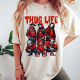Thug Life Horror Movie Tee Shirt, Halloween Friends Horror Characters Shirt, Friend Horror, Unisex Short Sleeve Tee, Casual Clothing