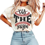 Tis The Season Baseball Vintage Graphic Shirt,  Sports Game Day TShirt, Sports Team Mom Family Tee Womenswear Top Comfort Streetwear