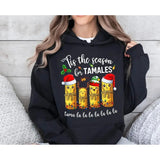 Tis The Season For Tamales Christmas Sweatshirt, Xmas Tama La La Shirt, Mexican Xmas Party Hoodie, Family Christmas Sweater, Unisex Sweater Pullover Tee