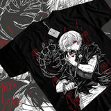 Tokyo Ghoul Anime T-Shirt & Sweatshirt, Ken Kaneki One-Eyed Ghoul Graphic Tee, Anime Manga Lover Gifts Ball Cotton