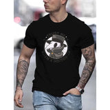 Trendy Cool Crew Neck Tees For Men, Casual Bird Doctor Print T-Shirt, Short Sleeve T-shirt For Summer And Spring Made in USA