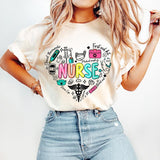 Trendy Nurse Life T-Shirt, Nurse Stuff Shirt, Cool Nurse Gift, Heart T-Shirt