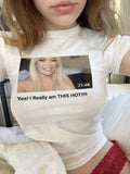 Trisha Paytas Baby Tee Trashy Bimbo Shirt, Iconic Y2K Aesthetic Vintage 90s Baby Tee, Trisha Paytas Crying Trashy Y2K Coquette