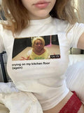 Trisha Paytas Baby Tee Trashy Bimbo Shirt, Iconic Y2K Aesthetic Vintage 90s Baby Tee, Trisha Paytas Crying Trashy Y2K