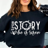 True Story Easter Sweatshirt Casual Street Style Fleece Fabric Crewneck Pullover Sweatshirt Tops Trendy for Women for Men, Perfect Gifts