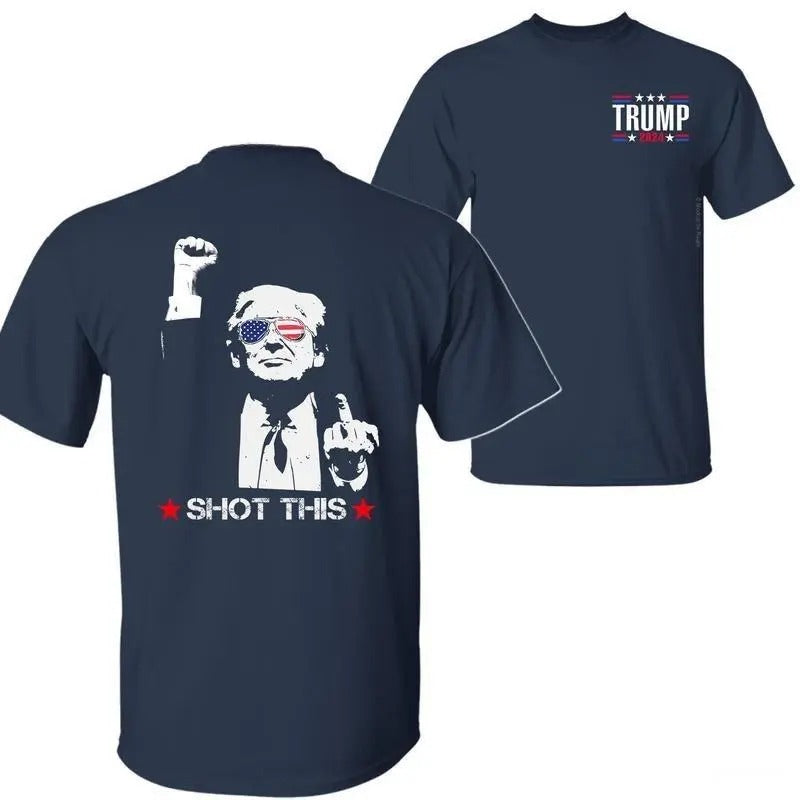 Trum Shot This Shirt, I Stand with Trum Shirts, Praying for Presidennt Trummp Shirt, MAGA Tee, Unisex Classic Cotton Tee with 2 Sided Graphic Print in All Sizes, For Men, For Women