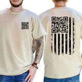 Trump Dance American Flag T-shirt - QR Code Graphic, Funny Tee for Men and Women, Perfect Casual Gift