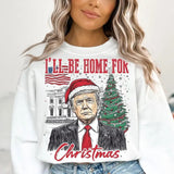 Trump I'll Be Home For Christmas - Humorous Trump Christmas T-Shirt Casual Breathablestyle{n002}2