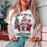 Trump I'll Be Home For Christmas - Humorous Trump Christmas T-Shirt christmas shirt Casual Breathable