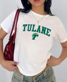 Tulane JMU Vintage Sport Teams NCAA Collection Unisex Crewneck Black Baby Tee, Graphic Team Collection Baby Tee, Gift For NCAA Fans