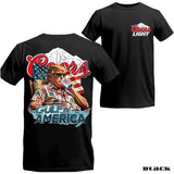 Two-sided Donald Trump Coors Light T-shirt, Gulf Of America, Patriotic Beer Drinking Shirt, Funny Summer Graphic Tee, Trendy Outdoors Beer Lover Sweatshirt, Unisex Hoodie
