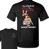 Two-sided Slammin' Coors And Bangin' T-shirt, Funny Summer Graphic Tee, Trendy Outdoors Beer Lover Sweatshirt, Unisex Hoodie