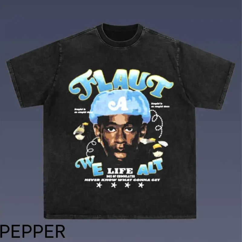 Tyler The Creator Tshirt,  Tyler the creator printed t-shirt, Rapper T-Shirts for Men and Women, Singer Printed Tee, Cotton Short Sleeve Casual Tee Shirt, Cotton Casual Crew Neck Menswear Tshirt Crewneck, T-Shirt For Unisex , Gift For Men Top Underwear