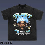 Tyler The Creator Tshirt,  Tyler the creator printed t-shirt, Rapper T-Shirts for Men and Women, Singer Printed Tee, Cotton Short Sleeve Casual Tee Shirt, Cotton Casual Crew Neck Menswear Tshirt Crewneck, T-Shirt For Unisex , Gift For Men Top Underwear