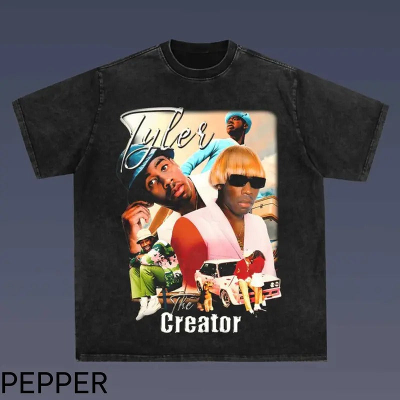 Tyler The Creator Tshirt, Tyler the creator printed t-shirt, Cotton Casual Crew Neck Black Menswear Tshirt Crewneck, T-Shirt For Unisex , Gift For Men Top Underwear