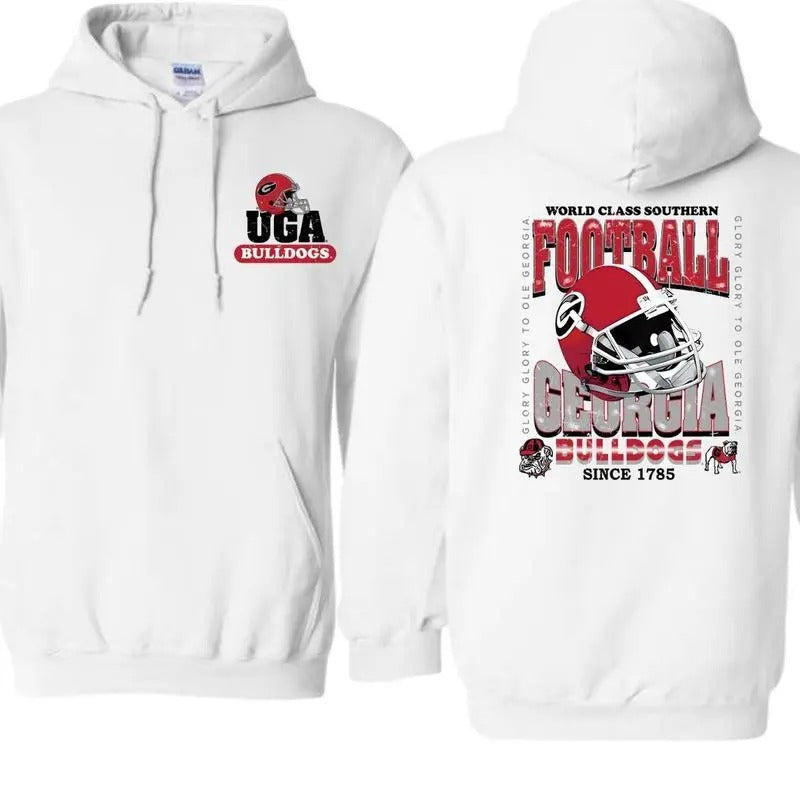 UGA Bulldogs Football Hoodie , Classic Georgia Helmet Design , Cozy Cotton Blend , Perfect For Game Days & Everyday Wear , Ideal For Georgia Fans , Bold & Sporty Look , Comfortable Fit For Any Occasion .