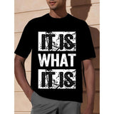 Unique Graphic It Is What It Is T-Shirt - Stylish Tees Designed Exclusively For Men, Ultra-Casual Short Sleeve Design, Perfect For Summer Outings, Relaxed Fit Print Tee For Mens Summer Wardrobe Made in USA