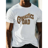 Unique Gymnastics Dad Graphic Tee - Soft, Breathable, Short Sleeve Crew Neck Top for Men - Comfy Fit, Casual Summer Wear, Fun Fathers Day Gift Idea Made in USA