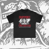 Unisex 100% Cotton Support Our Firefighters Print T-shirt vintage  tees cowboys  outfits  men Crewneck Menswear