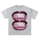 Unisex Lip Graphic Print T-Shirt, Sweatshirt, Hoodie Size S- 3XL,Gift For Women Top Womenswear Underwear Humen, Underwear Tshirt Lady Streetwear Human Shortsleeve Shoe Comfort T-Shirt Casual Crewneckstyle{n002}2