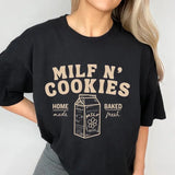 Unisex comfort colors milf n cookies short sleeve cotton casual graphic tshirt