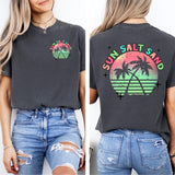 Unisex comfort colors summer beach sun salt sand short sleeve cotton casual graphic tshirt