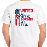 United We Stand. Disarmed We Fall Men's t-shirt Crewneck Cotton