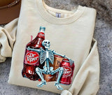 [Up To 5XL] DR. Pepper Shirts, Dr. Pepper Skeleton Shirt, Dr. Pepper Soda, Gift for Her, Gift for Him, Trendy Graphic Shirt