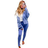 Upscale Attitude Blue High Waist Stirrup Leggings