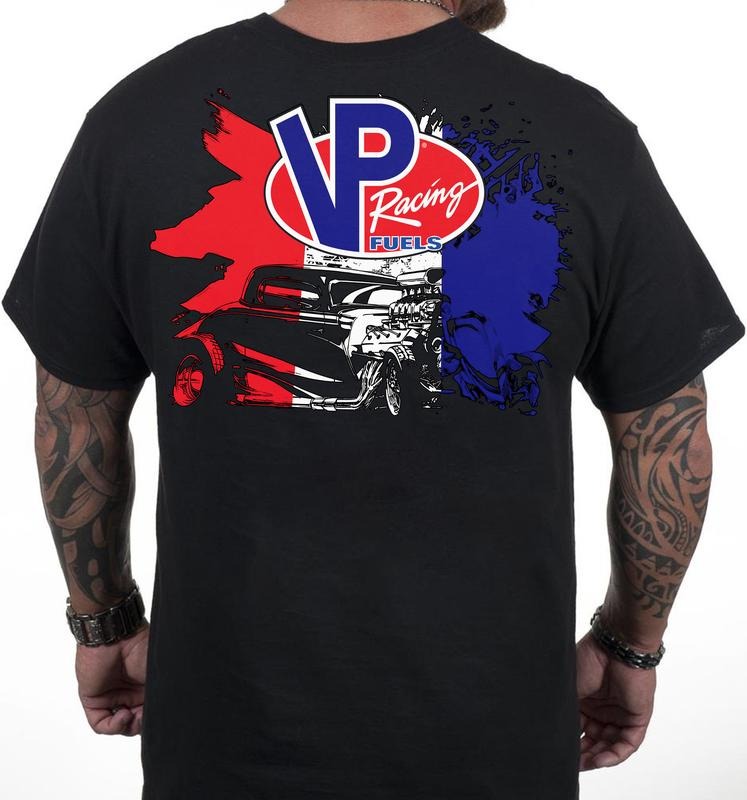 VP Racing Patriotic 2 Sides T-Shirt - Vintage Hot Rod Muscle Car Graphic Tee  for Car Enthusiasts Men's Cotton Tee - Old School Tee Gift - Tshirt, Top Menswear Streetwear Tropical Crewneck Shortsleeve Casual tee shirt cotton t-shirt