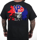 VP Racing Patriotic 2 Sides T-Shirt - Vintage Hot Rod Muscle Car Graphic Tee  for Car Enthusiasts Men's Cotton Tee - Old School Tee Gift - Tshirt, Top Menswear Streetwear Tropical Crewneck Shortsleeve Casual tee shirt cotton t-shirt