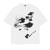 Vagabond "Swift as the Wind" Heavyweight Vintage Tee 100% Cotton OVERSIZED Anime T-shirt Menswear Top Overshirt Trendy Casual Streetwear White Baggy Tshirt Round Neck