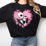 Valentine Couple Shirt, Valentine Movie Couple Sweatshirt, Valentine's Day Matching T-Shirt, Horror Movies Character, Jack And Sally Tee