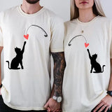 Valentine's Day Tee, Cat Lover Sweatshirt, Animal Lover Shirt, Couple Love Tee, Love Heart Shirt, Girlfriend T-shirt, Boyfriend Tee