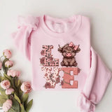 Valentines Highlland Cow Sweatshirt, Love Shirt, Highlaand Cow Valentines Sweatshirt, Western Valentine Shirt, Cow Lover, Valentine Gift