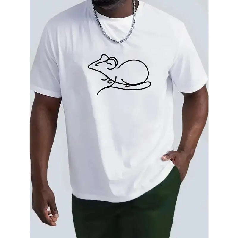 Vibrant Rat Print Tee - Comfortable Short Sleeve Design for Warm Weather, Relaxed Fit for Casual Occasions, Perfect for Summer Outings - High-Quality Tees for Men Who Love Unique Prints Made in USA
