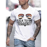 Vibrant Talk To Me Goose Graphic Tee - Soft, Breathable, Comfy, Stretchy, Trendy Short Sleeve T-Shirt for Summer, Casual Daily Style Fashion Clothing with Relaxed Fit and Crew Neck Design Made in USA