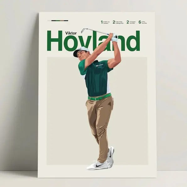Viktor Hovland Poster, Golf Poster, Modern Golf Print, Minimalist Golf Wall Art for Office, Golf Bedroom Decor, Golf Gift Ideas golf gifts for him
