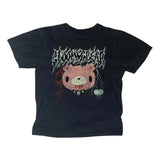 Vingtage Gloomy Bear Baby Tee, Women Fitted T-Shirt, Y2k Top Women Streetwear, Goth Punk Cute Print, Grunge 2000s, Gothic Emo Girl Tops, Gift For Girlfriend