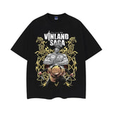 Vinland Saga Battle Stance Vintage Oversized Tee 100% Cotton Original Design Men's Baggy Compression Anime Clothing graphic tees men gifts Black Top Streetwear Menswear